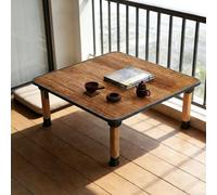 Table Basse Japonaise Pliante Multifonction Salon Table à Thé Style Tatami pour S'asseoir au Sol Bureau Pliant Moderne Tables de Méditation Design Élégant pour Séjour(Square,90x90cm(35.4"x35.4"))