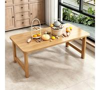 Table Basse Japonaise Pliante, Table de Thé Tatami Moderne en Bambou, avec Coins Arrondis et Barre de Renforcement, Facile à Ranger, pour Repas, Salon(Yellow,80*48*40cm/31.5*18.9*15.7in)