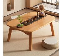 Table basse japonaise portable pliable en bambou - Design sans couture pour salon et décoration d'intérieur - Table d'appoint écologique pour intérieur élégant