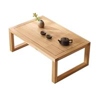 Table basse japonaise rectangulaire en bois massif pour s'asseoir au sol - Table basse rustique pour salon, chambre à coucher ou petite salle à manger