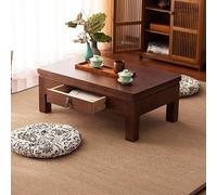 Table Basse Japonaise - Table à Thé En Bois Avec Tiroir - Design Pour S'asseoir Au Sol - Style Unique Pour Salon, Salle De Thé (tatami), Salle à Manger Ou Chambre à Coucher Walnut 60x40x30cm