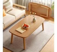 Table Basse Japonaise, Table Basse Bois Massif, Salon, Convient aux Maisons, Appartements, Bureaux, Balcons et Terrasses(Yellow,100x55x44cm/39x22x17in)