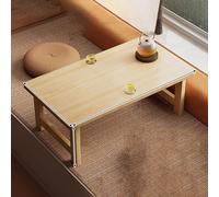 Table Basse Japonaise, Table de Bout Pliante, Bureau en Tatami en Bois Massif, Table Basse Japonaise Pliable Portable à Poser au Sol, Baie vitrée(Natural,100x50x33cm)