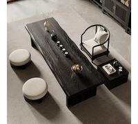 Table Basse Japonaise Tatami Pour Café, Table De Méditation Japonaise Au Sol, Avec Un Grand Plateau De Rangement, Pour Une Utilisation Intérieure Et Extérieure(Black,120*60*35cm/47.2*23.6*13.8in)