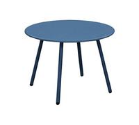 - Table basse jardin ronde en acier Rio 50 cm bleu