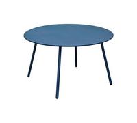 Table Basse Jardin Ronde En Acier Rio 70 Cm Bleu