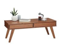 IDIMEX Table Basse Jona Style scandinave Table de Salon rectangulaire avec 2 tiroirs, en pin Massif lasuré Brun foncé