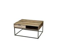 Toilinux - Table basse Joya avec 1 tiroir et 1 niche de rangement - Joya Beige G