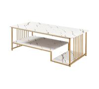Table basse Klibro 120 x 60 x 42cm aspect marbre blanc