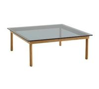 Table Basse Kofi 100x100 Chêne/Verre Gris