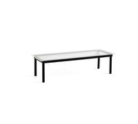 Table Basse Kofi 140x50 Chêne Noir/Transparent Rainuré Transparent