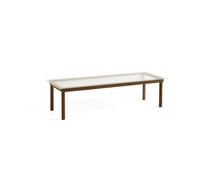 Table Basse Kofi 140x50 Noyer/ Transparent Rainuré Transparent