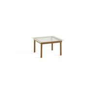 Table Basse Kofi 60x60 en Chêne et Verre Rainuré Transparent