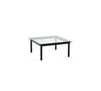 Table Basse Kofi 80x80 en Chêne Noir et Verre Transparent