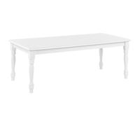 Table Basse Rectangulaire Plateau en MDF et Pieds en Bois d'Hévéa 120 x 60 cm Blanche Kokomo