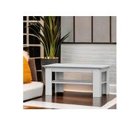 Table Basse Komodee SOLA STO2 Etagère supplémentaire Blanc Blanc 43 x 90 x 55 cm