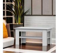 Table Basse Komodee SOLA STO2 Étagère supplémentaire Blanc Blanc 43 x 90 x 55 cm