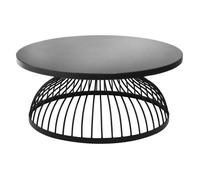 Table basse ""Kushi métal noir D90cm - Atmosphera Créateur d'intérieur