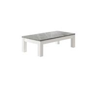DEYTON - Table Basse L127cm Laquée Blanc et Gris Marbré - Altobuy Gris