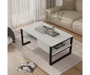 Table basse Laukaa 100 x 60 x 45 cm blanc
