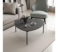 Table basse - LENNY - Ovale - Métal - Anthracite - 90 x 40 x 89 cm