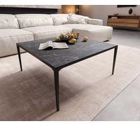 Table-basse Levente 85x85 cm Céramique Laminam®Nero Greco Gris Piétement Métal Noir