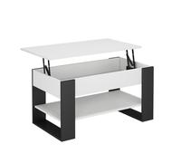 Table basse Lifto, 92x51cm avec fonction de levage, Blanc/Anthracite, Vicco 55943