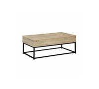 | Table basse loft 1 plateau relevable deux espaces de rangement L 100 cm x l 55 cm x H 405 cm