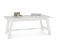 IDIMEX Table Basse LUZERNA rectangulaire pour Salon en Bois Massif Blanc, 110 x 45 cm, Design Moderne Minimaliste, Pieds en Bois