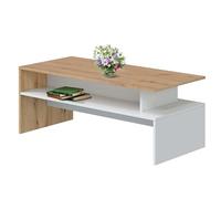 Table basse Lyra pour salon salle à manger couleur chêne Nodi et blanc Artik 108 x 43 cm