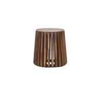 Table Basse MAELORA - Table Basse Ronde Ø40 cm - Bois de manguier & travertin - Design Naturel et Compact