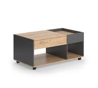 Table basse Maik 110x60cm avec tiroir Chêne de force doré/Anthracite Vicco 55568