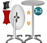 Table Basse Mange debout en Aluminium Hauteur Réglable 70-115 cm Housse Incluse