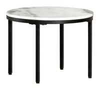 vidaXL Table basse Blanc et noir Ø50 cm Marbre solide véritable