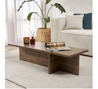 Table basse marbrée Dmora en bois noble noyer marron 120x45x30h cm