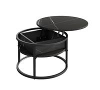 Vicco Table Basse Marlo, Noir/marbre Blanc, 57x57cm