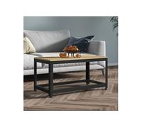 Table basse Marron clair et noir 90x45x45 cm MDF et fer Marron G
