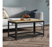 Vidaxl Table Basse Marron Clair Et Noir 90x45x45 Cm Mdf Et Fer Multicolore