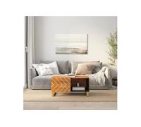 Table basse marron et noir 80x50x40 cm bois de massif manguier 356787