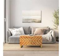 Vidaxl Table Basse Marron Et Noir 80x50x40 Cm Bois De Massif Manguier Multicolore