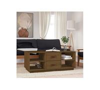 Vidaxl Table Basse Marron Miel 100x50x41 Cm Bois Massif De Pin Marron