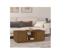 Vidaxl Table Basse Marron Miel 110x50x40 Cm Bois Massif De Pin Marron