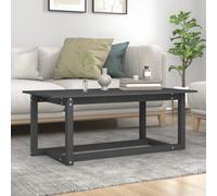 Vidaxl Table Basse Gris 110x55x45 Cm Bois Massif De Pin Marron