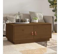 Vidaxl Table Basse Marron Miel 80x50x35 Cm Bois Massif De Pin Marron