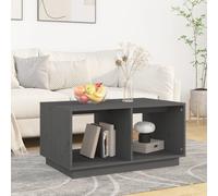 Vidaxl Table Basse Gris 80x50x40 Cm Bois Massif De Pin Marron
