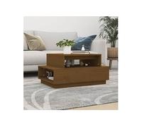 vidaXL Table basse Marron miel 80x55x40,5 cm Bois massif de pin