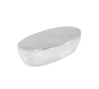 Table basse martelée Argenté 100 x 50 x 28 cm Aluminium