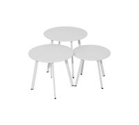 Table Basse De Jardin En Acier Massai 45 Cm Blanc