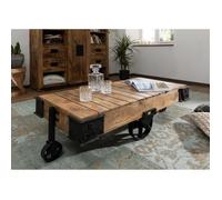 Table basse - MASSIVMOEBEL24 - RAILWAY N° 260 - Manguier laqué Gris - Industriel - Loft - Rectangulaire