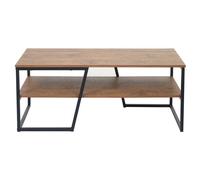 Table basse MCW-A27 métal structure 3D 46x110x60cm aspect chêne sauvage